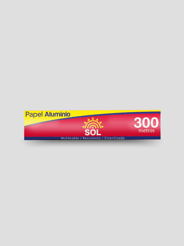 Papel Aluminio Industrial El Sol 300 Metros Caja Plegadiza